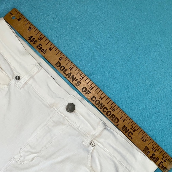 GAP 1969 mid rise stretch denim legging white 5 pocket button zipper size 27 - Picture 9 of 15